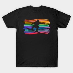 Wobbly Stripes Snowboarder T-Shirt